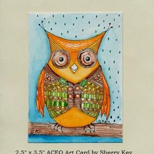 Art: Owl And His Vest-Sold by Artist Sherry Key
