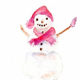 Art: Snowman by Artist Claire Bull