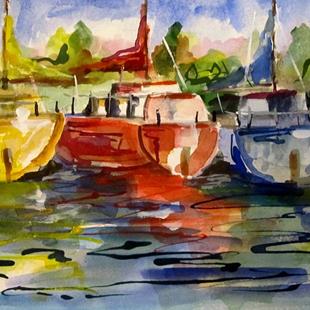 Art: Sail Boat Reflections-sold by Artist Delilah Smith