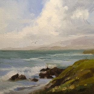 Art: Moonstone Beach, Cambria 6 x 6 oil painting SOLD by Artist Karen Winters