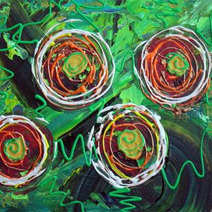 Art: Abstract Flowers by Artist Laura Barbosa