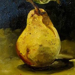 Art: Pear with Leaf by Artist Delilah Smith