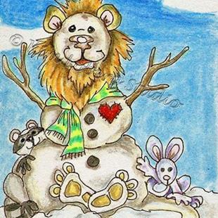 Art: Snow Lion & Friends Kim's Snow Critters #25 by Artist Kim Loberg
