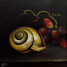 Art: Snail Shell and Grapes by Artist Christine E. S. Code ~CES~