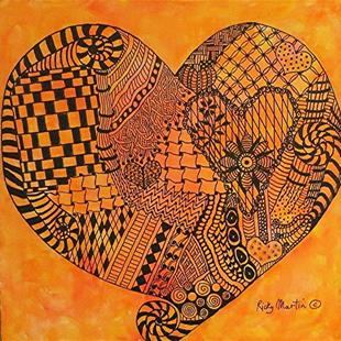 Art: Within my Heart - Zentangle Inspired Art by Artist Ulrike 'Ricky' Martin