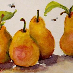 Art: Pears and Bees by Artist Delilah Smith