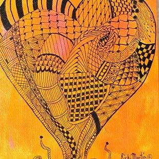 Art: Zentangle Inspired Heart # 7 by Artist Ulrike 'Ricky' Martin