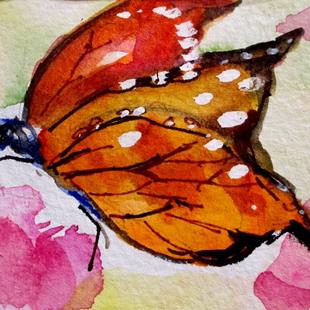 Art: Orange Butterfly-sold by Artist Delilah Smith