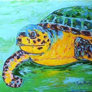Art: Sea Turtle 2 - sold by Artist Ulrike 'Ricky' Martin