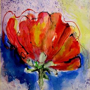 Art: Large Poppy by Artist Delilah Smith
