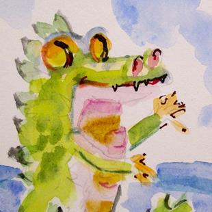 Art: Alligator Aceo by Artist Delilah Smith
