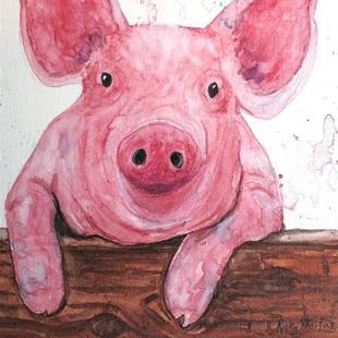Art: Curious Piglet by Artist Ulrike 'Ricky' Martin