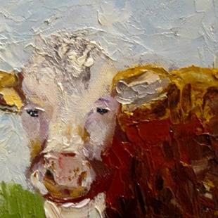 Art: White Face Cow by Artist Delilah Smith