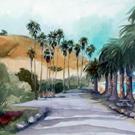 Art: Palms at Refugio Beach by Artist Claudia Cook