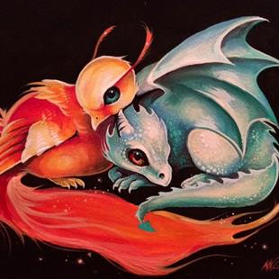 Art: Little Dragon Little Phoenix by Artist Nico Niemi