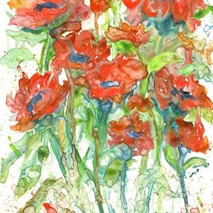 Art: Abstract Poppies by Artist Ulrike 'Ricky' Martin