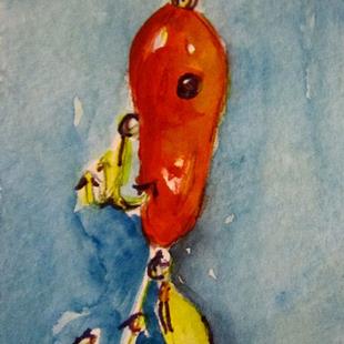 Art: Fishing Lure Aceo by Artist Delilah Smith