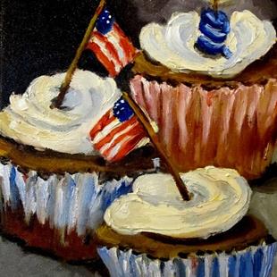 Art: Fourth of July Cupcakes No2 by Artist Delilah Smith
