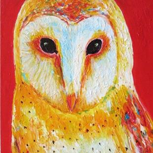 Art: Hoot Owl Portrait by Artist Ulrike 'Ricky' Martin
