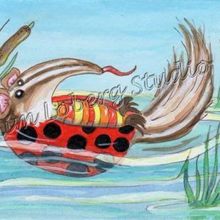 Art: Floating Lady Bug Ant Eater by Artist Kim Loberg