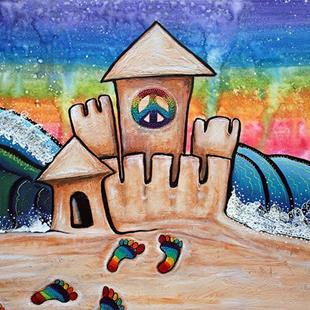 Art: Hippie Sand Castle by Artist Laura Barbosa