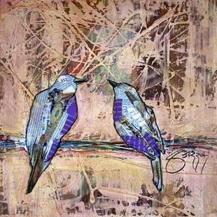 Art: Collage Birds No. 5 by Artist Jenny Berry