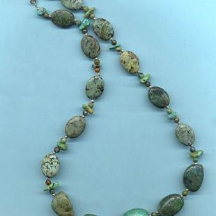 Art: Turquoise nugget Necklace and earring set by Artist Ulrike 'Ricky' Martin