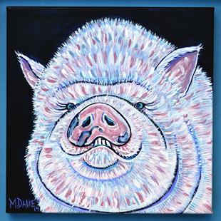 Art: Impression of a Smiling Pig by Artist Melinda Dalke