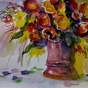 Art: Floral Still Life in Pink by Artist Delilah Smith