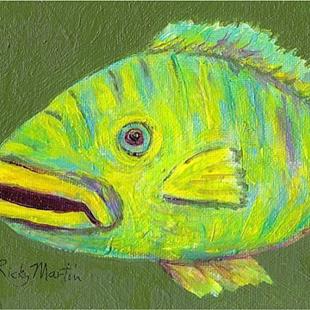 Art: Green Fish  - sold by Artist Ulrike 'Ricky' Martin