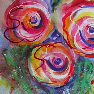 Art: Abstract Roses by Artist Delilah Smith