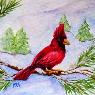 Art: Winter Cardinal  (SOLD) by Artist Monique Morin Matson