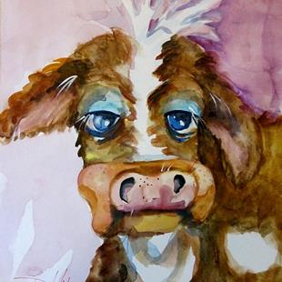 Art: Sad Cow by Artist Delilah Smith