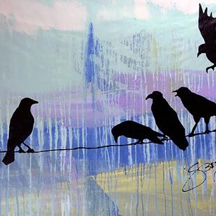 Art: Birds On Wires No. 548 by Artist Jenny Berry