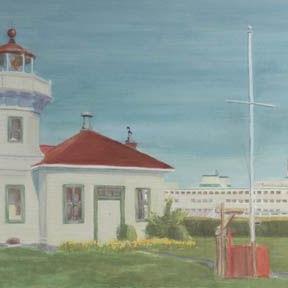 Art: Ferry At Mukilteo Lighthouse by Artist Carol Thompson