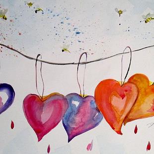 Art: Hanging Hearts Out to Dry by Artist Delilah Smith