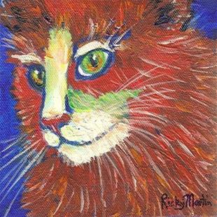 Art: Abstract Cat  - sold by Artist Ulrike 'Ricky' Martin