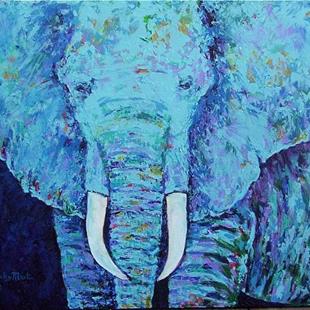 Art: Abstract Elephant Portrait  - sold by Artist Ulrike 'Ricky' Martin