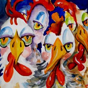 Art: Glad to be Chickens-sold by Artist Delilah Smith