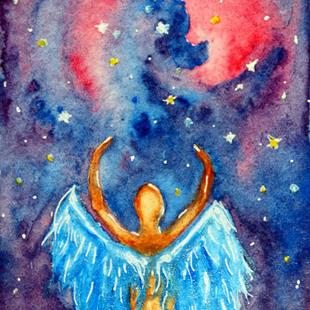 Art: Celestial Angel  (SOLD) by Artist Monique Morin Matson