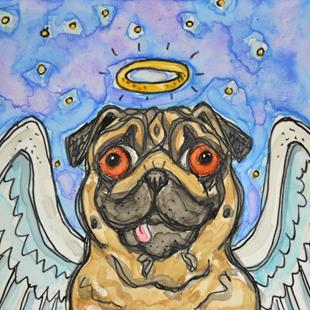 Art: Heavenly Pug 1 by Artist Melinda Dalke