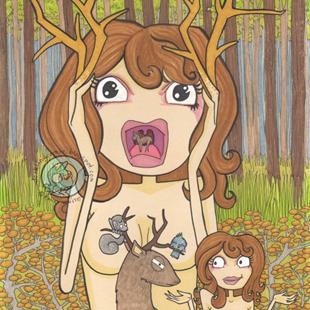 Art: Oh Deer! by Artist Emily J White