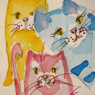 Art: Pastel Cats by Artist Delilah Smith