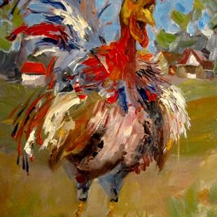 Art: Red Neck Rooster by Artist Delilah Smith
