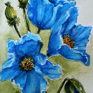 Art: Himalayan Blue Poppies - sold by Artist Bonnie Pankhurst