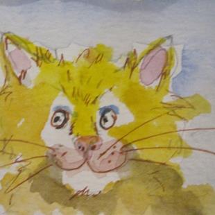 Art: Yellow Cat by Artist Delilah Smith