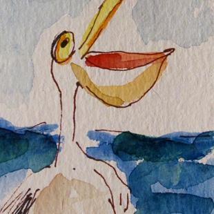 Art: Hungry Pelican by Artist Delilah Smith