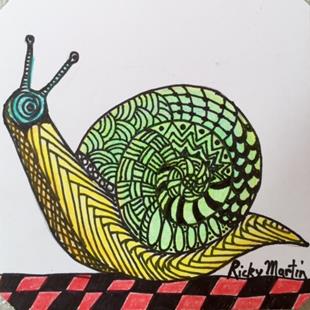 Art: Snail - Zentangle Inspired by Artist Ulrike 'Ricky' Martin