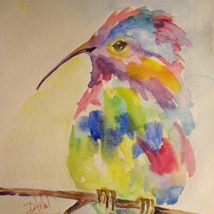 Art: Colorful Hummingbird-sold by Artist Delilah Smith