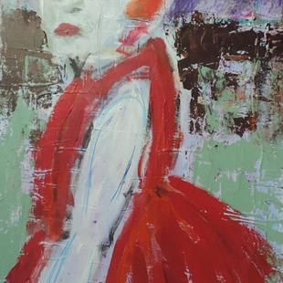 Art: red dress by Artist Nancy Denommee   